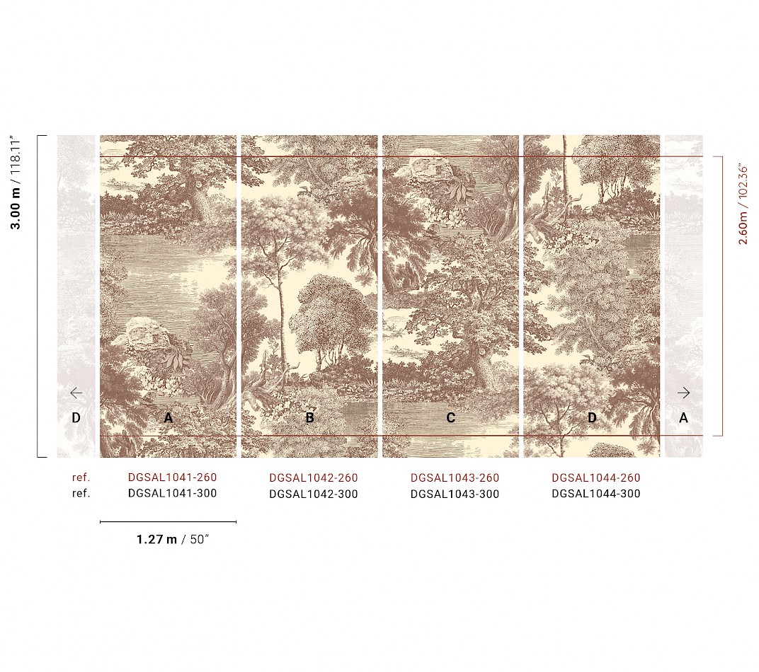 Mural wallpaper, brown, forest, trees, DGSAL1044-260, Amazone, Masureel