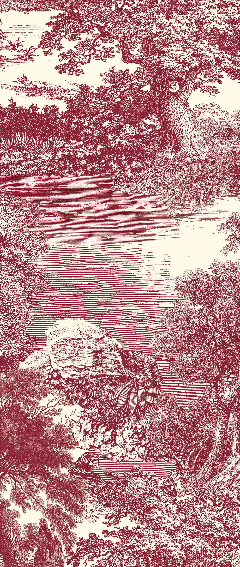 Mural wallpaper, red, forest, trees, DGSAL1051-260, Amazone, Masureel