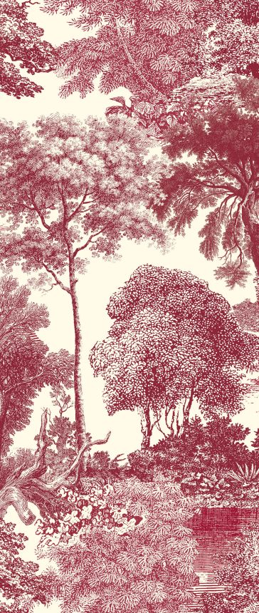 Mural wallpaper, red, forest, trees, DGSAL1052-300, Amazone, Masureel