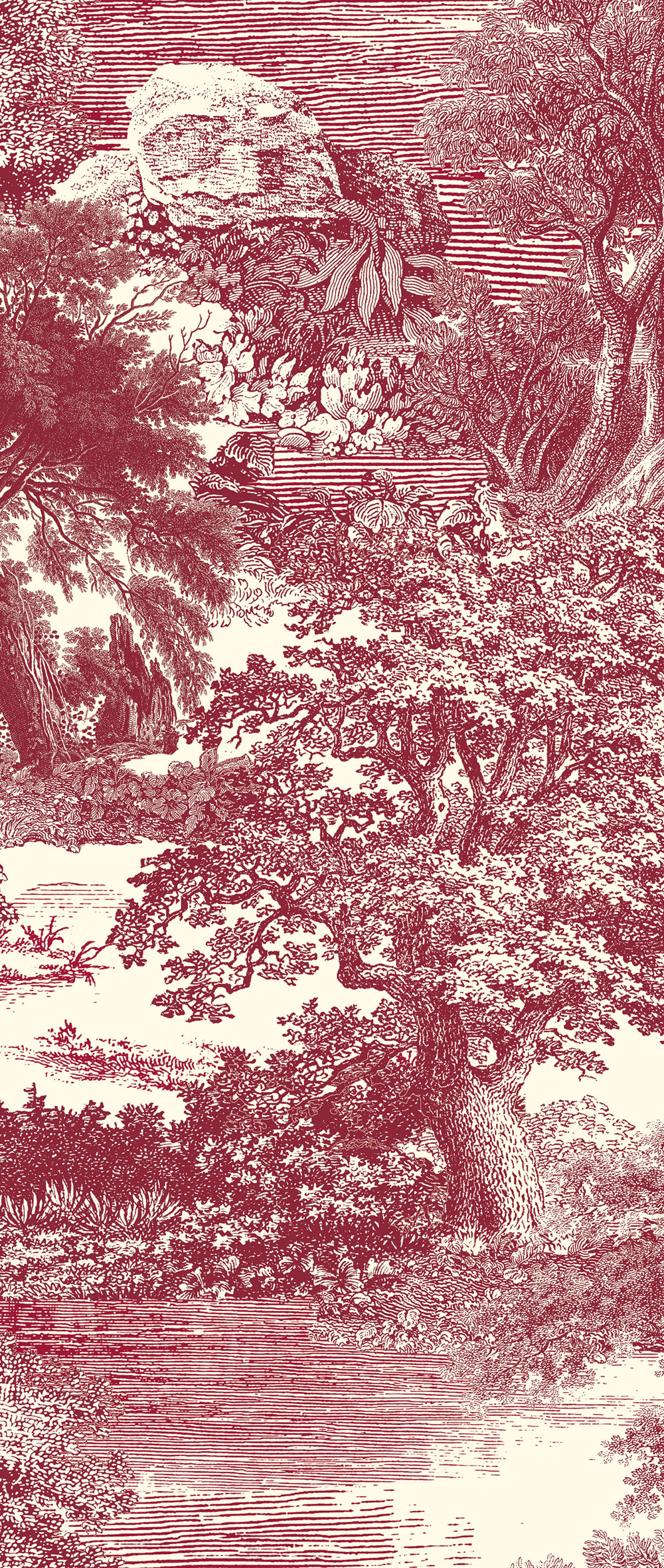 Mural wallpaper, red, forest, trees, DGSAL1053-300, Amazone, Masureel