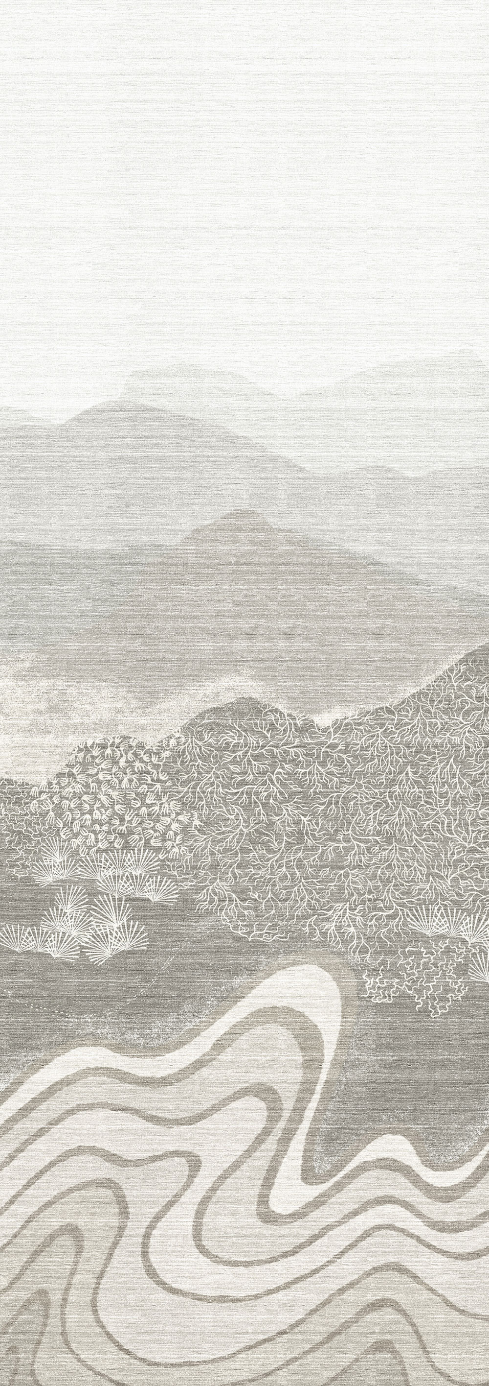 Mural wallpaper, grey, mountain landscape, DGZON2011-260, Amazone, Masureel