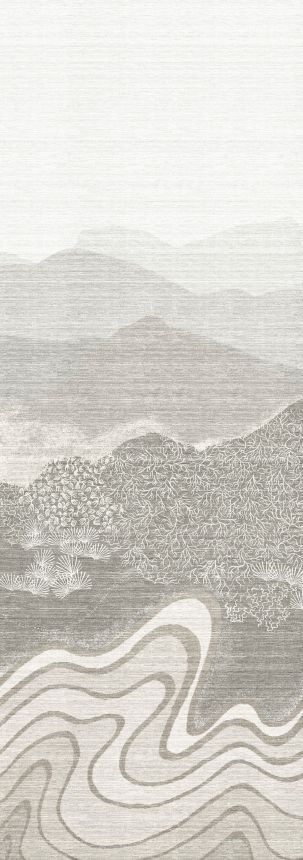 Mural wallpaper, grey, mountain landscape, DGZON2011-260, Amazone, Masureel