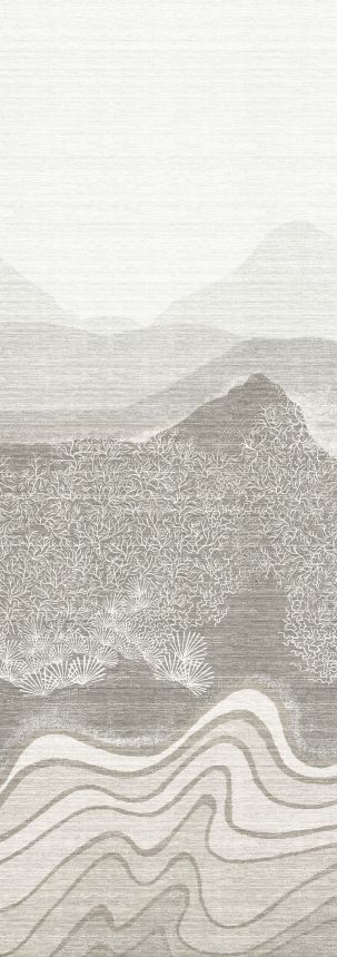 Mural wallpaper, grey, mountain landscape, DGZON2012-260, Amazone, Masureel