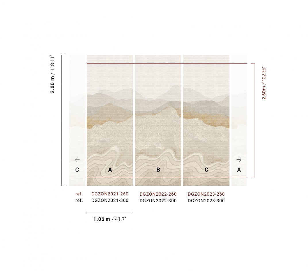 Mural wallpaper, grey-beige, mountain landscape, DGZON2021-260, Amazone, Masureel