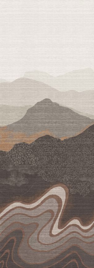 Mural wallpaper, brown-grey, mountain landscape, DGZON2031-300, Amazone, Masureel