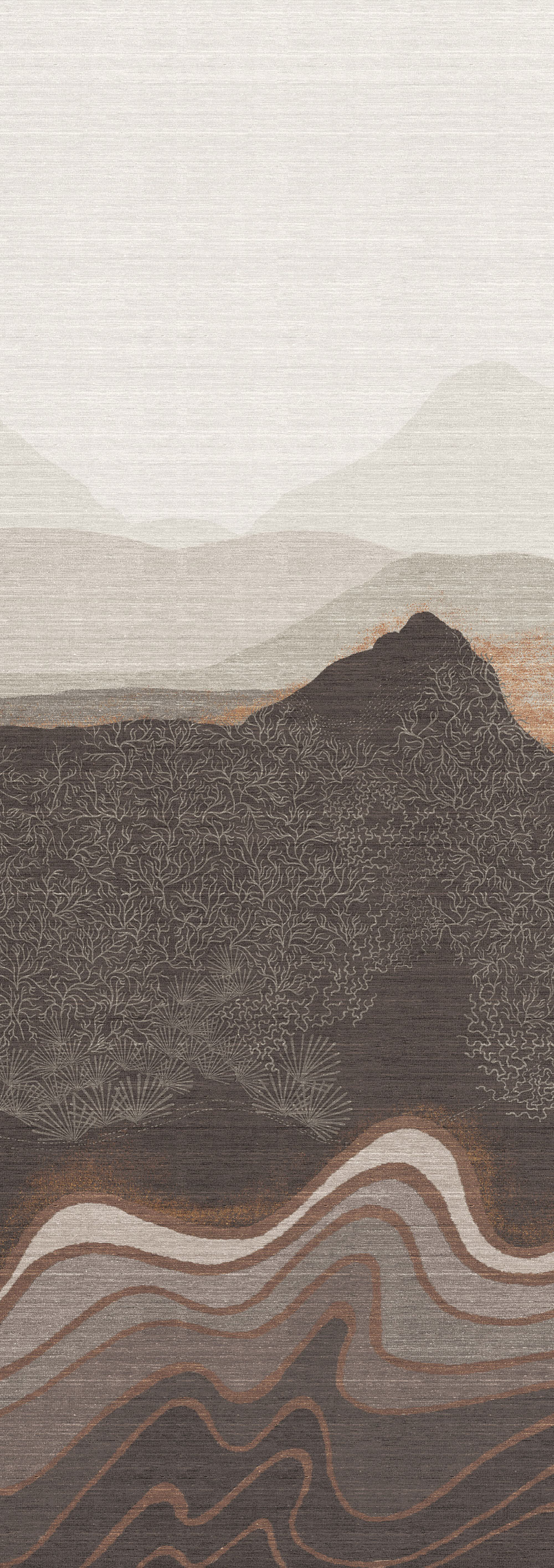 Mural wallpaper, brown-grey, mountain landscape, DGZON2032-300, Amazone, Masureel