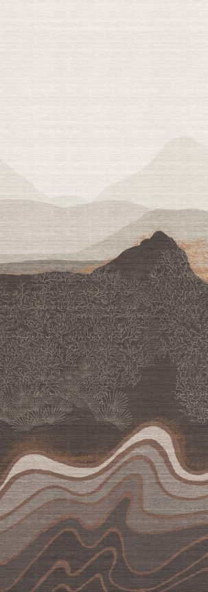 Mural wallpaper, brown-grey, mountain landscape, DGZON2032-300, Amazone, Masureel