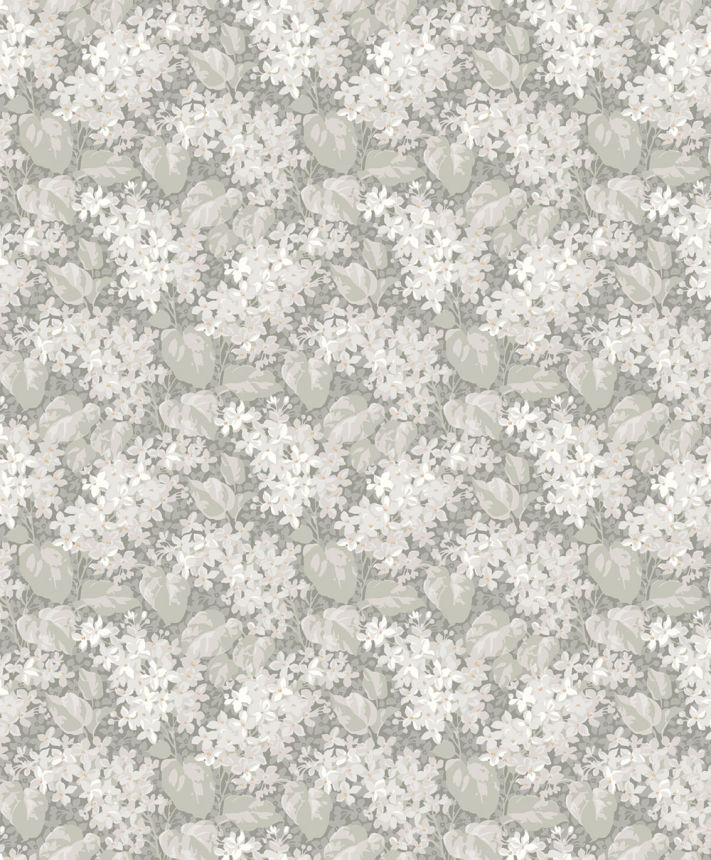 Wallpaper, grey, flowers, leaves, 4163, Alla Tiders Hus, Borastapeter