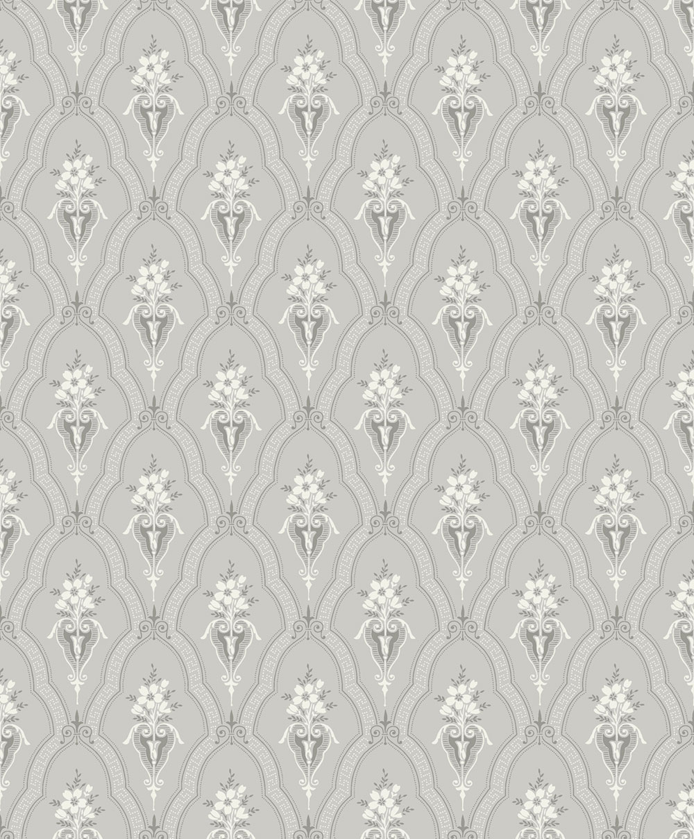 Wallpaper, grey, castle pattern, ornaments, 4166, Alla Tiders Hus, Borastapeter
