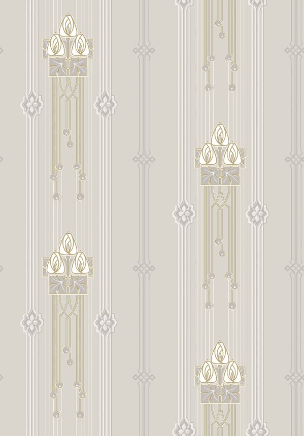Wallpaper, grey, Art Nouveau pattern, 4171, Alla Tiders Hus, Borastapeter