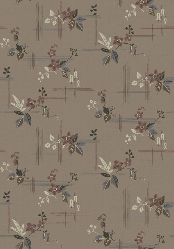 Wallpaper, brown, flowers, 4173, Alla Tiders Hus, Borastapeter