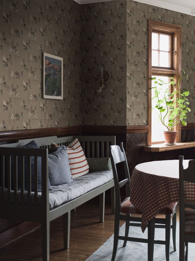 Wallpaper, brown, flowers, 4173, Alla Tiders Hus, Borastapeter