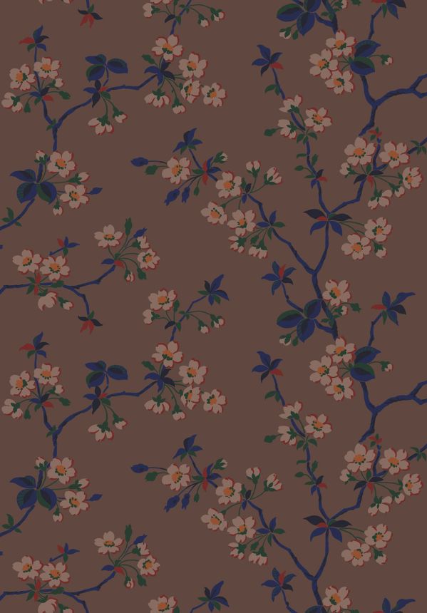 Wallpaper, brown, branches, flowers, 4174, Alla Tiders Hus, Borastapeter