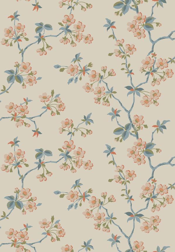 Wallpaper, beige, branches, flowers, 4176, Alla Tiders Hus, Borastapeter