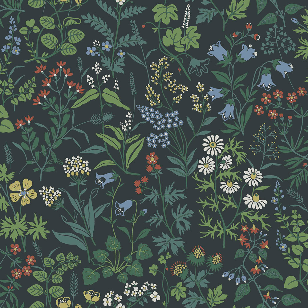 Blue wallpaper, meadow flowers, 4181, Alla Tiders Hus, Icons, Borastapeter