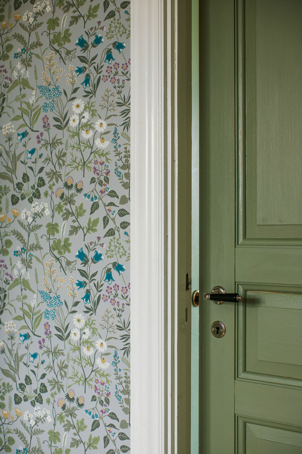 Wallpaper, grey, meadow flowers, 4182, Alla Tiders Hus, Borastapeter