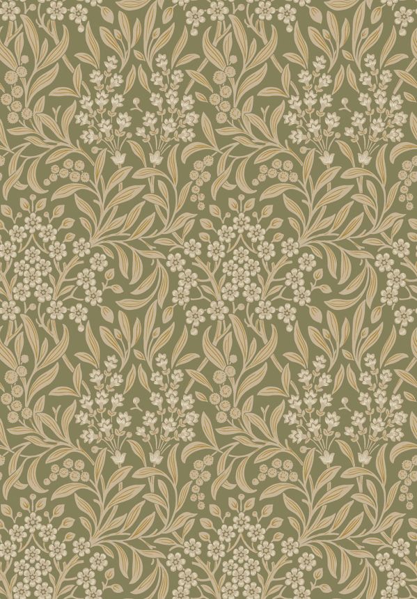 Wallpaper, green, flowers, leaves, 4183, Alla Tiders Hus, Borastapeter