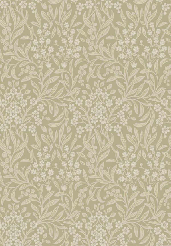 Wallpaper, green, flowers, leaves, 4184, Alla Tiders Hus, Borastapeter