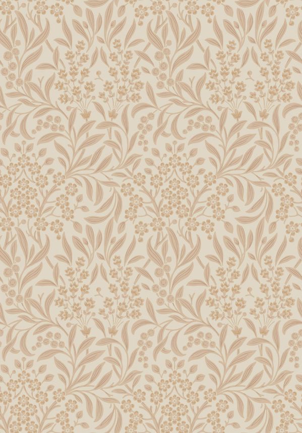 Wallpaper, beige-pink, flowers, leaves, 4186, Alla Tiders Hus, Borastapeter