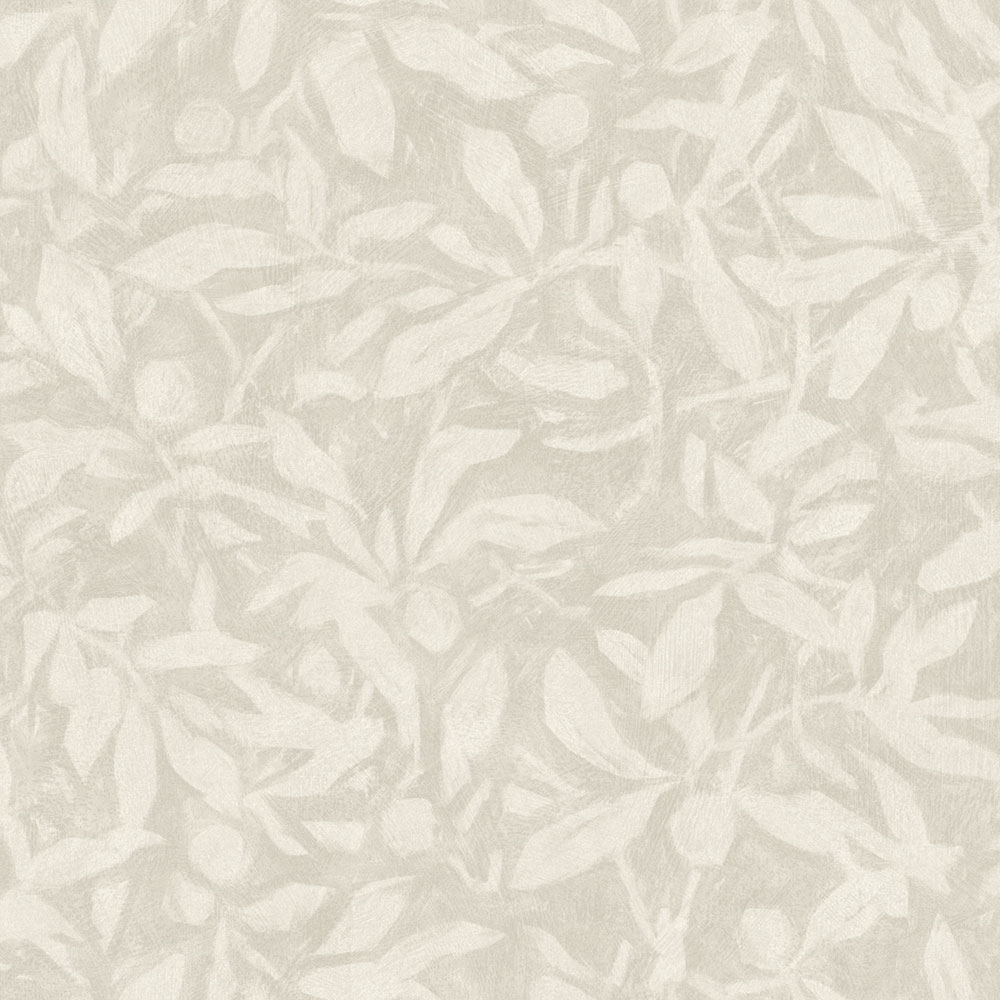 Wallpaper, grey-beige, leaves, 4195, Alla Tiders Hus, Borastapeter