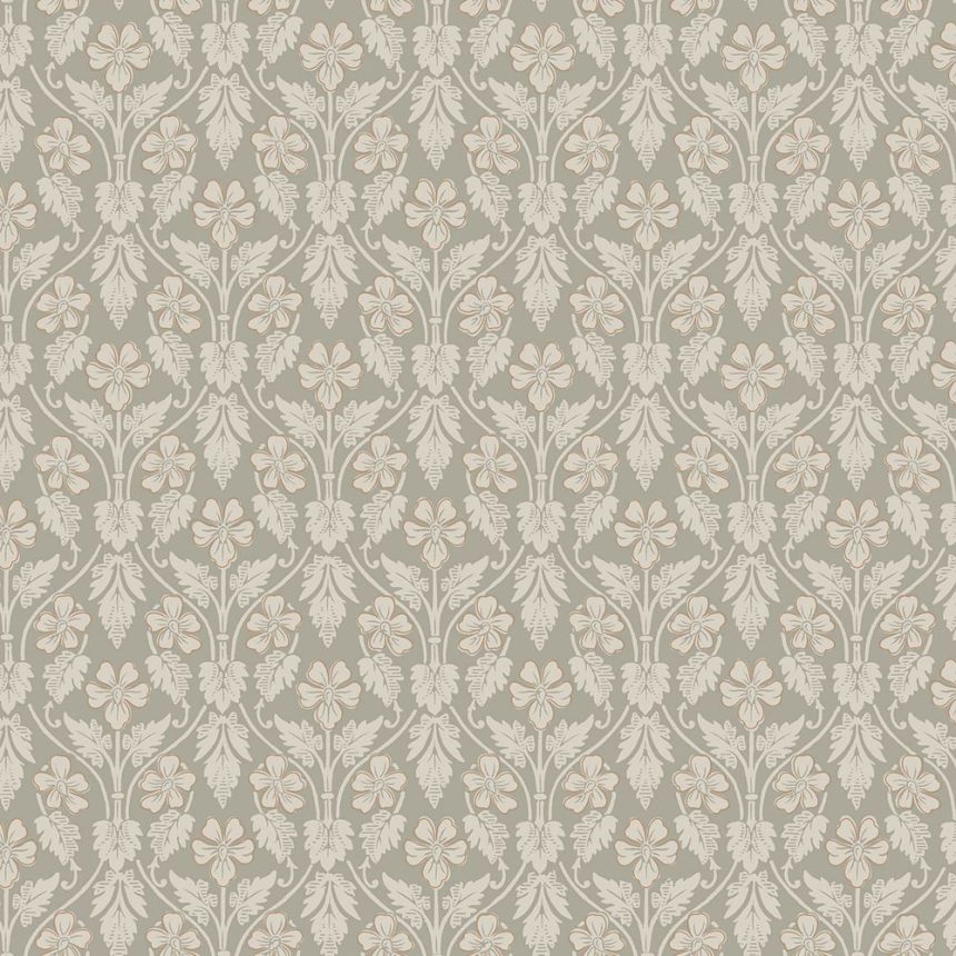 Grey-green wallpaper, flowers, 4586, Icons, Borastapeter