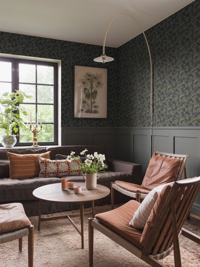 Green-blue wallpaper, leaves, 4587, Icons, Borastapeter