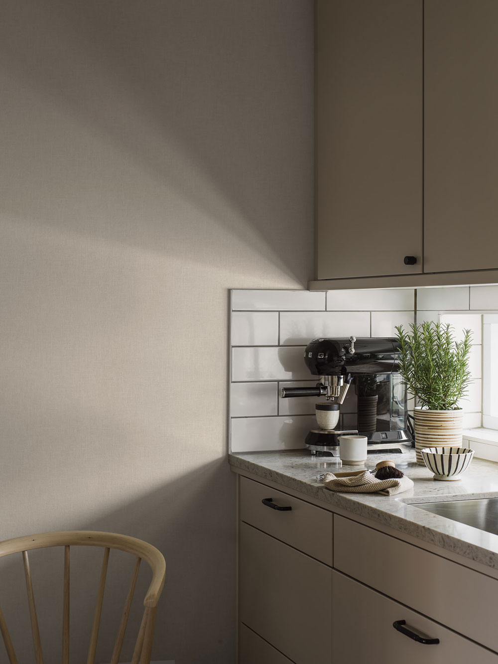 Wallpaper, beige, fabric imitation, 38712, Borosan Bas, Boråstapeter