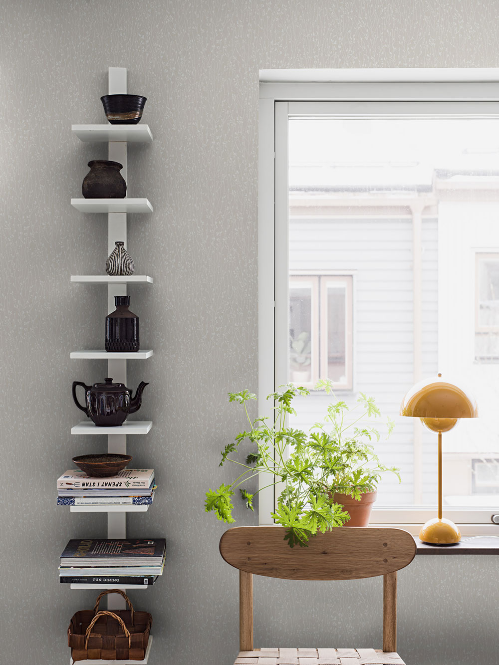 Wallpaper, grey, twigs, 38714, Borosan Bas, Boråstapeter