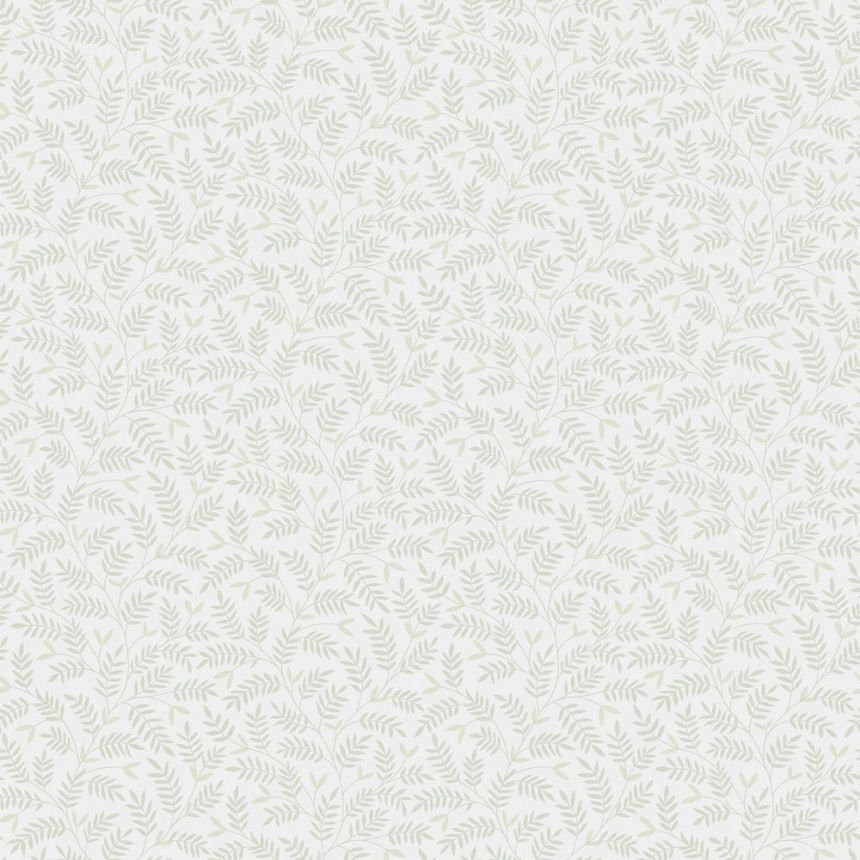 Wallpaper, grey-green, leaves, 38733, Borosan Hem, Boråstapeter