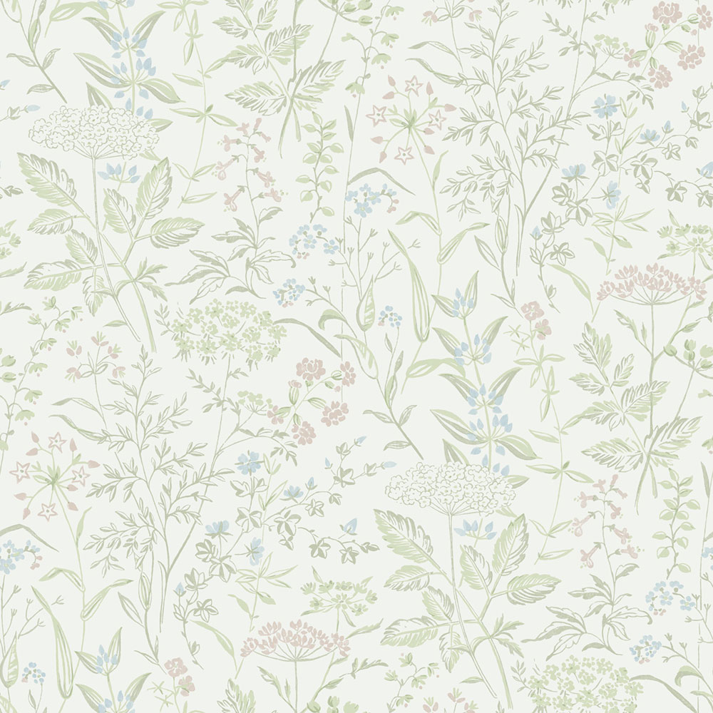 Wallpaper, green, flowers, grasses, 38734, Borosan Hem, Boråstapeter