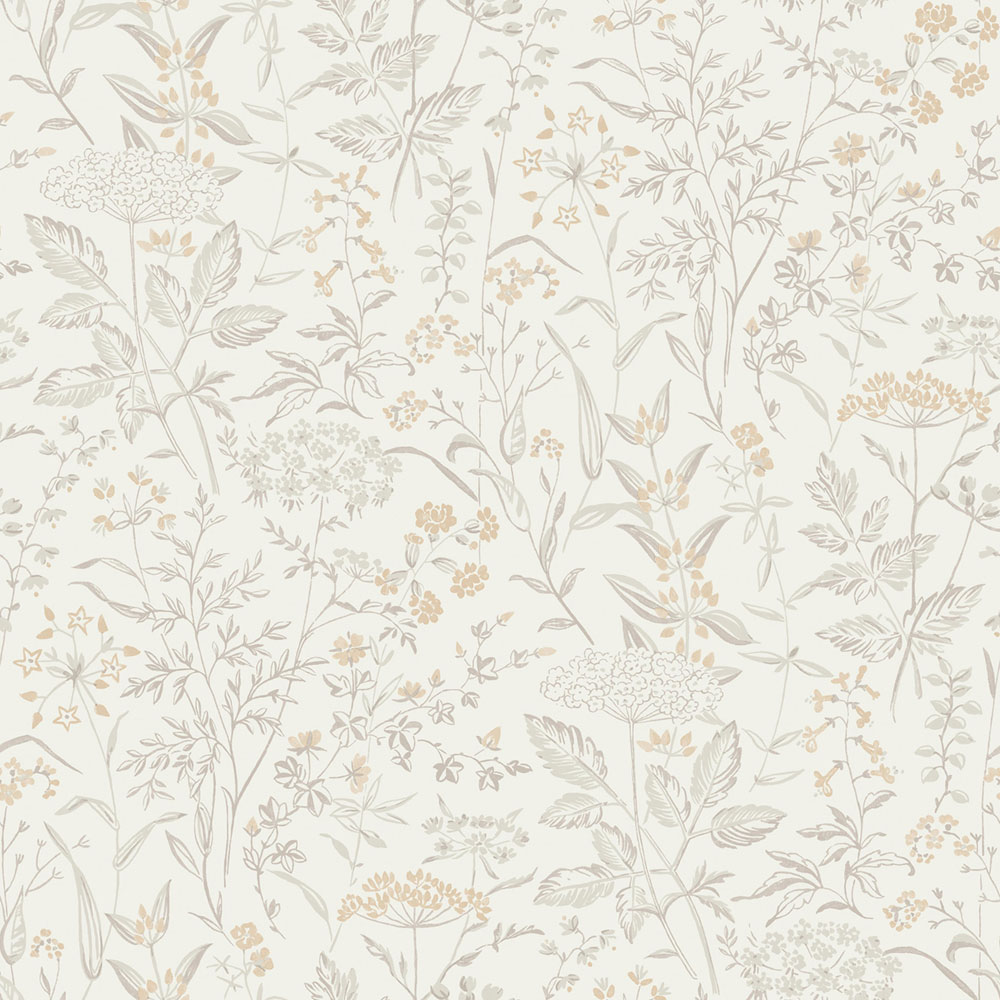 Wallpaper, beige, flowers, grasses, 38735, Borosan Hem, Boråstapeter