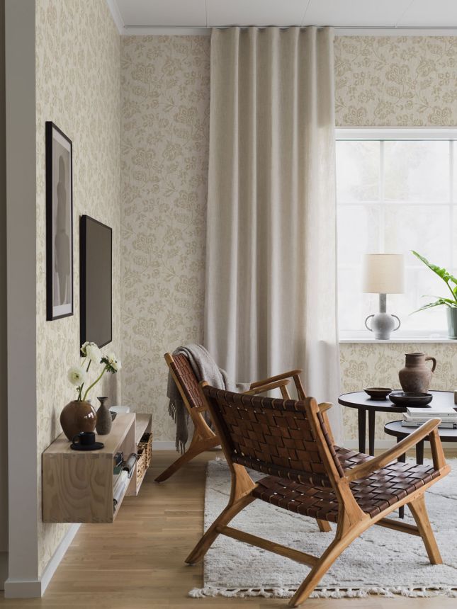 Wallpaper, beige, flowers, 38740, Borosan Hem, Boråstapeter