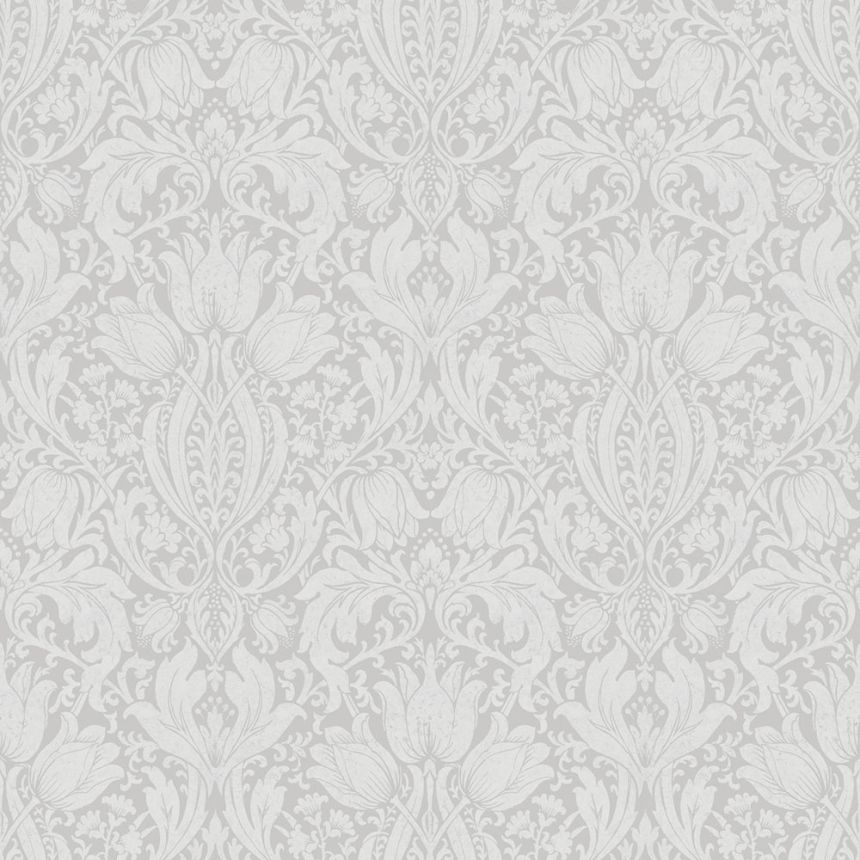 Wallpaper, grey, flowers, leaves, 38748, Borosan Hem, Boråstapeter