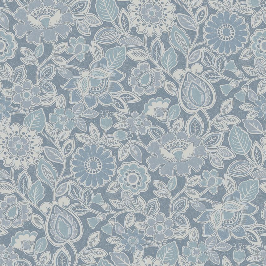 Wallpaper, blue, flowers, 38760, Borosan Hem, Boråstapeter