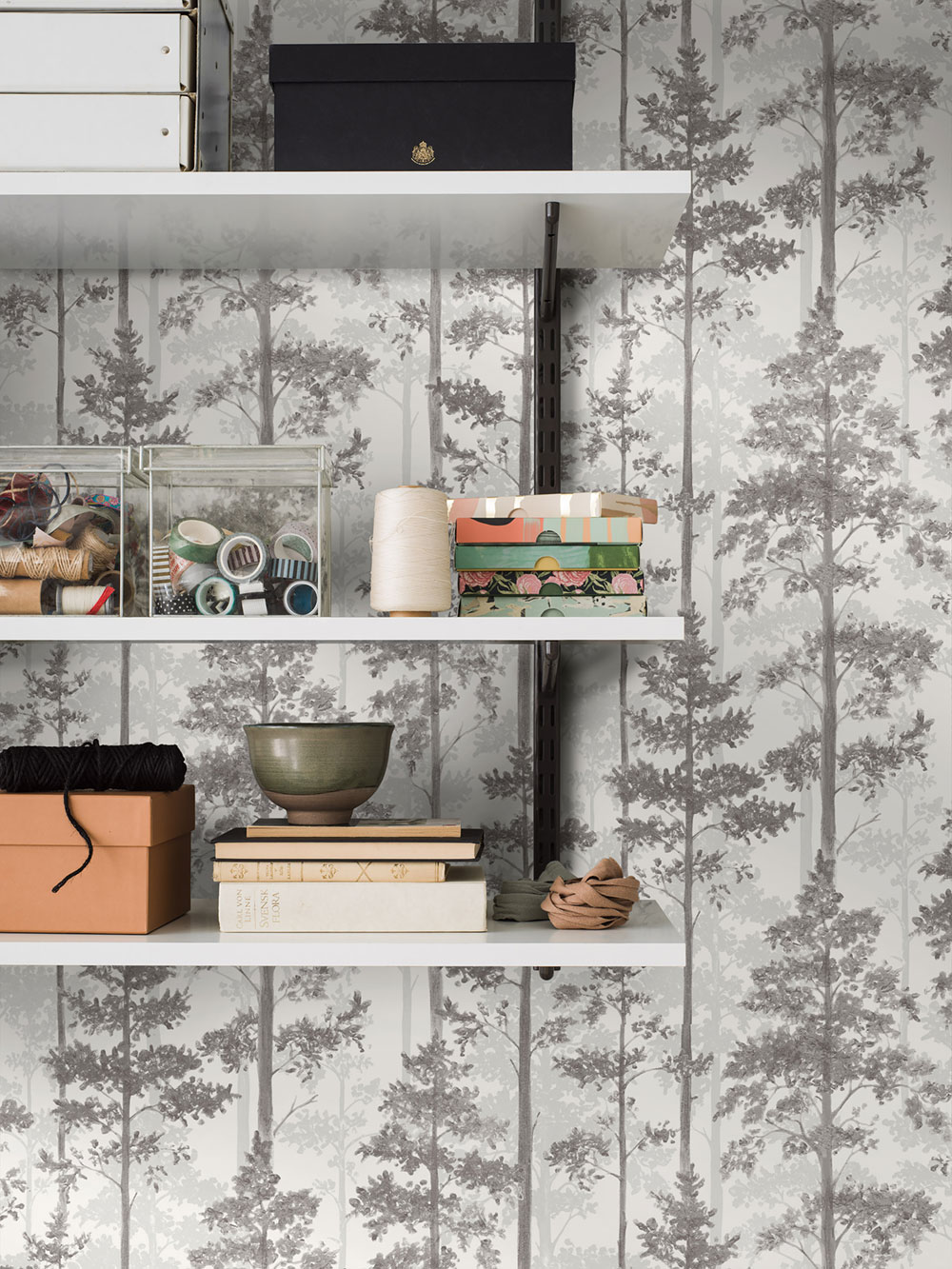 Wallpaper, black-white, trees, forest, 38765, Borosan Hem, Boråstapeter