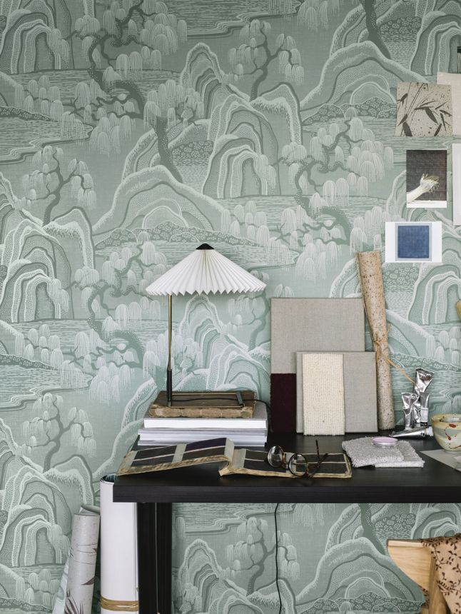 Blue-grey wallpaper, garden, 3131, Icons, Borastapeter