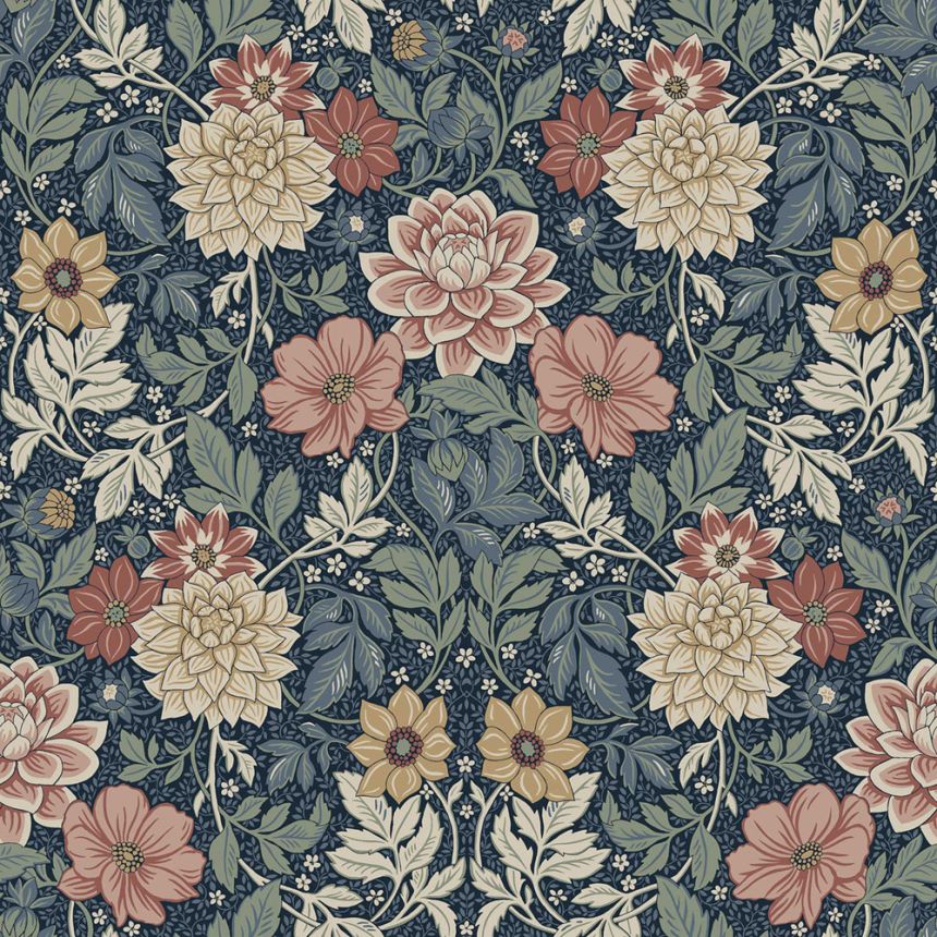 Blue wallpaper, flowers, 7690, Icons, Borastapeter