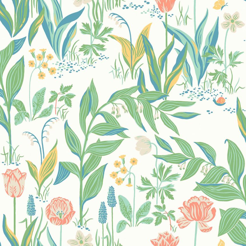 White wallpaper, flowers, tulips, 7218, Icons, Borastapeter