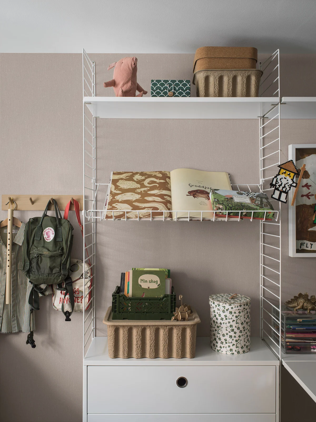 Wallpaper, pink, fabric effect, 4326, Newbie Wallpaper, Boråstapeter