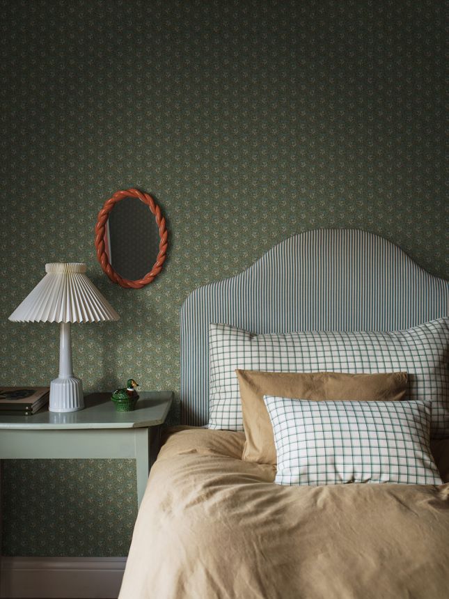 Wallpaper, green, flowers, 4814, New Heritage, Borastapeter