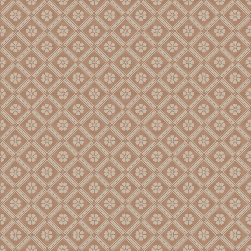 Wallpaper, brown-red, flowers, 4819, New Heritage, Borastapeter