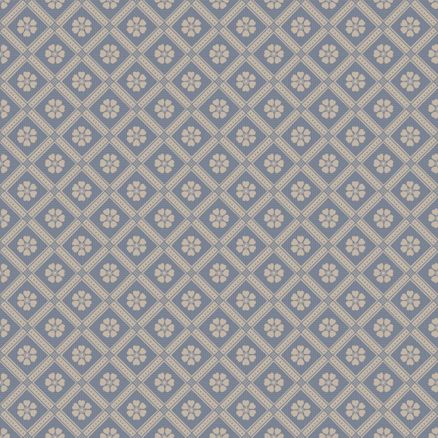 Wallpaper, blue, flowers, 4820, New Heritage, Borastapeter