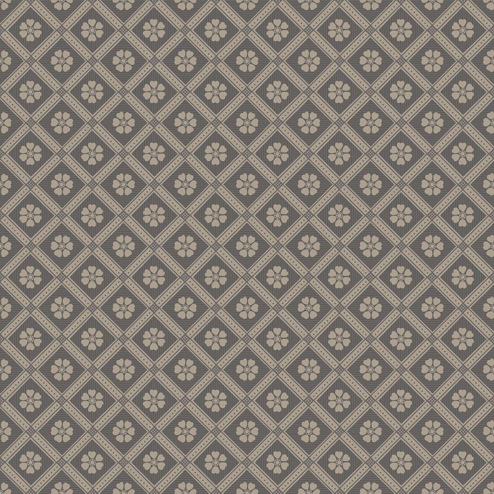 Wallpaper, grey-black, flowers, 4821, New Heritage, Borastapeter