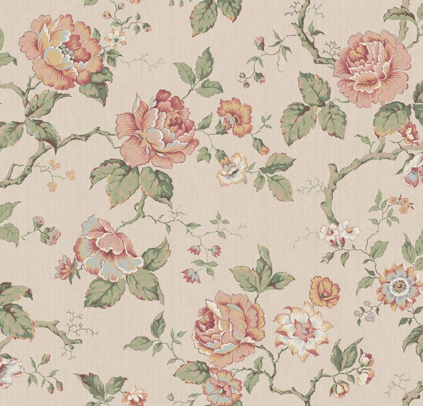 Wallpaper, beige, flowers, 4826, New Heritage, Borastapeter