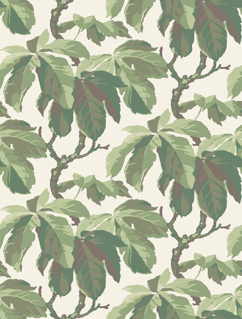 Wallpaper, white, leaves, 4839, New Heritage, Borastapeter