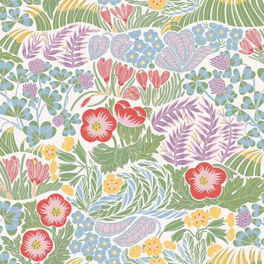 Wallpaper, white, flowers, 4843, New Heritage, Borastapeter