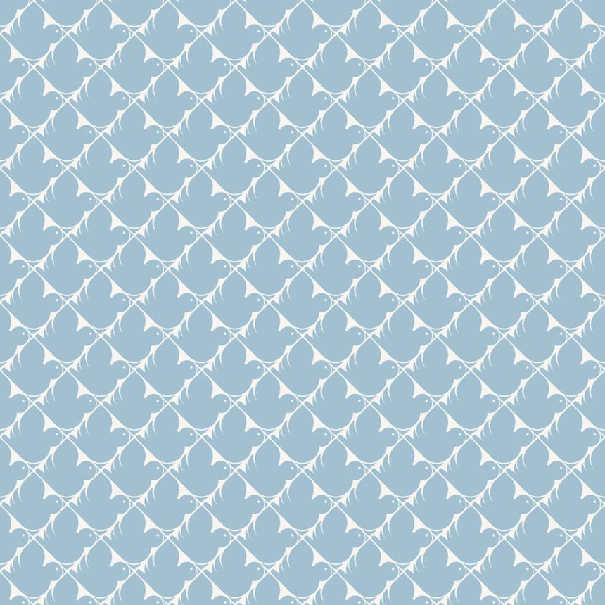 Wallpaper, blue, birds, 4844, New Heritage, Borastapeter