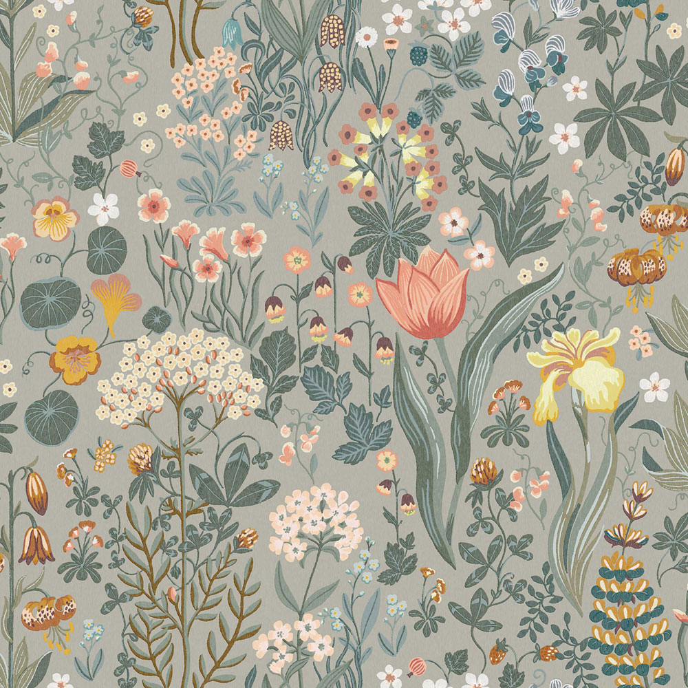 Grey wallpaper, flowers, 2054, Icons, Borastapeter