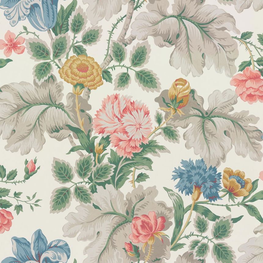 Wallpaper, cream, flowers, 7235, New Heritage, Borastapeter