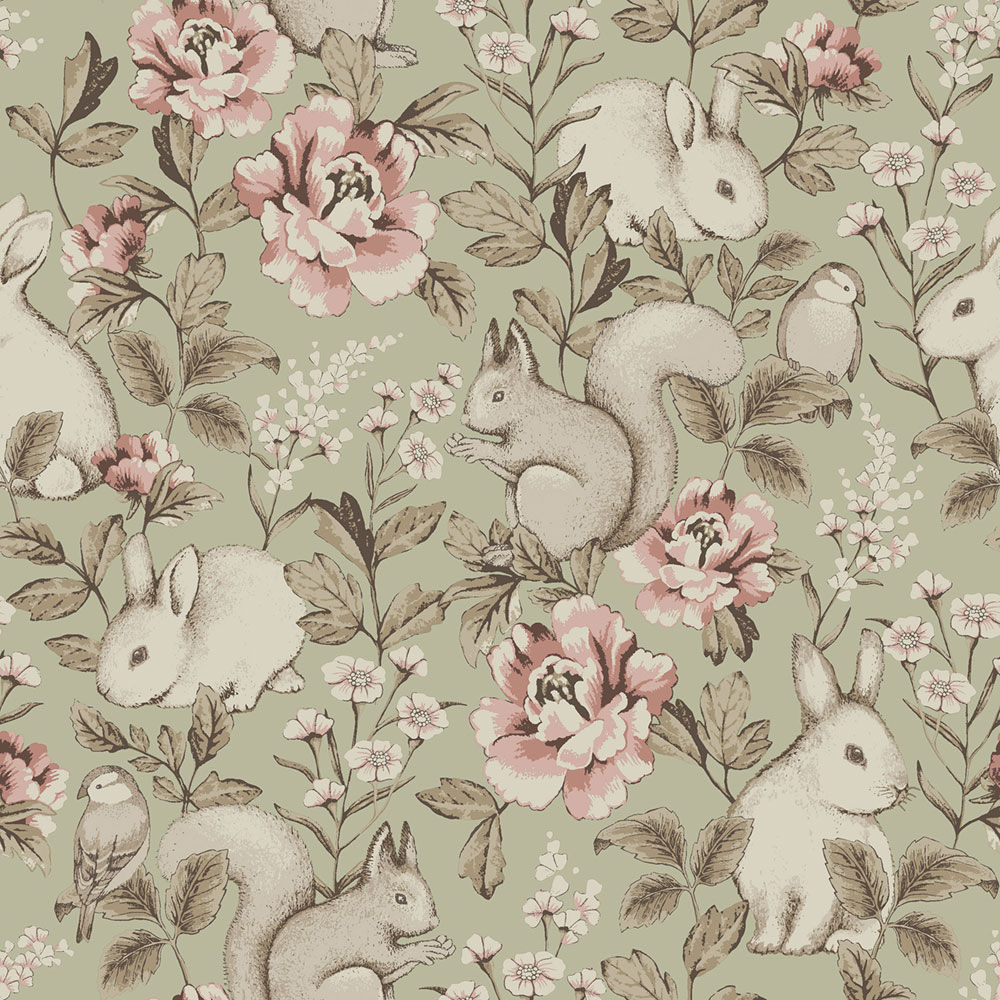 Wallpaper, green, animals, 6931, Newbie Wallpaper, Boråstapeter